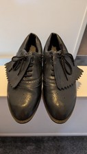 Stylo Matchmakers Vintage Brogue 90s Black Leather Golf Shoes - Size 10