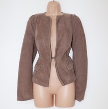 Women's Vintage ZARA Taupe Corduroy 98% Cotton Stretch Jacket Blazer Size M