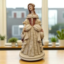 A. Belcari Figurine 1989 Florence Italy Baroque Lady Resin Sculpture Vintage