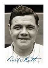 Babe Ruth A4 signed mounted photograph picture poste. Choice of frame