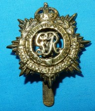 1918-1936 RASC ROYAL ARMY SERVICE CORPS GILDING METAL CAP BADGE SLIDER GENUINE