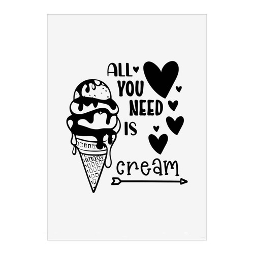 Ice cream love text unframed - text',