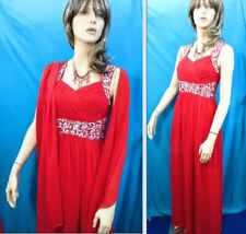 BALLROOM EMPORIUM red sequin formal party gown Custom Made UK 8