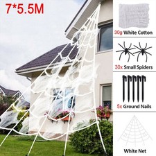22FT Halloween Decoration Giant Spider Web Party Props Decor Outdoor Fancy Dress