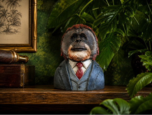 Gentleman ape bust ornament - bust,