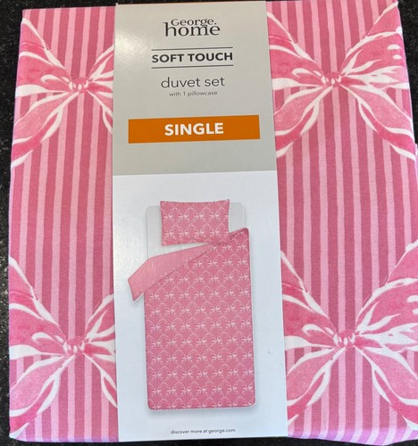 Pink bows stripes duvet - pink, &