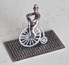 Vintage Sterling Silver 925 Minatare Figure on a Penny Farthing Bicycle
