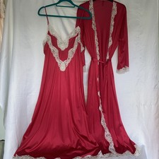 Vtg set robe long nightdress - robe, &