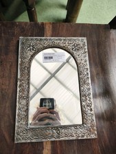 Mexican Tin Mirror Etched