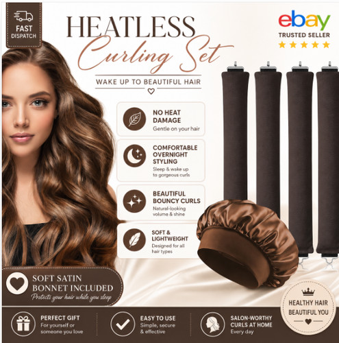 Heatless curling rod - heatless, set