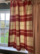 Laura Ashley Home, Pair Of Buxton Scarlett Check, Green, Cream Curtains