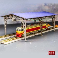  N Scale Diorama Railway Station Model Gauge Locomotive Depot Building Model