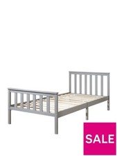 Clayton Wooden Single Bed Frame Grey Durable Stylish Kids Bedroom Furniture