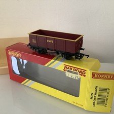 Hornby R6372 LWB Open Wagon EWS. Brown / Burgundy. Boxed. Very Good Condition.
