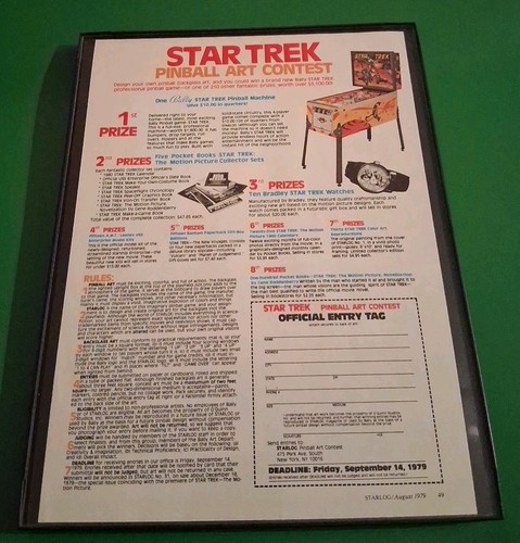 Star trek pinball art contest - trek,