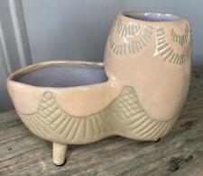 ANTHROPOLOGIE Ceramic Stoneware PLANTER / PLANT POT 3 Legged Pink Small