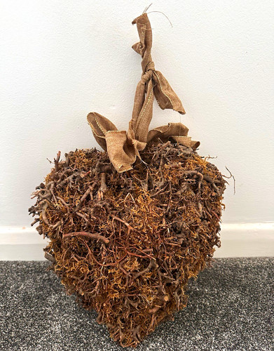 Rustic heart twig moss wall - &,