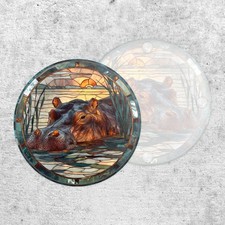 Stained Glass Style Hippo