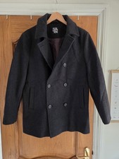 Mens wool blend pea coat - pea,