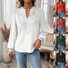 Womens Lace V Neck Tunic Tops