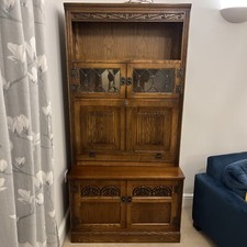 Old Charm Wall Unit / Bookcase / Display / Drinks Cabinet Tudor Brown
