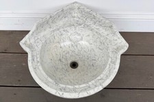 Small Original Reclaimed 19th century Victorian marbleised corner basin / sink