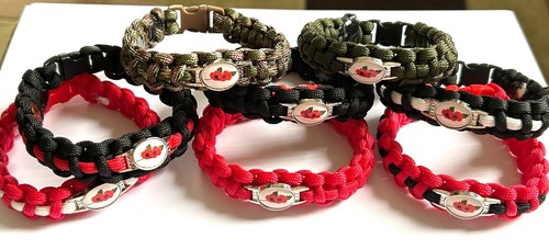 Poppies paracord bracelet 5 - paracord, bracelet.