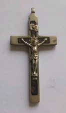 Antique Metal & Wood Nun’s Crucifix,Ebony wood Possibly German Free UK Postage 