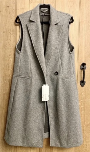 Zara gilet coat grey - zara,