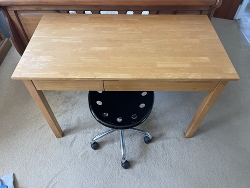 Wooden desk with chair stall - wooden,
