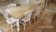 Stunning 6ft Table & Six Fiddleback Chair Set - Delivery available