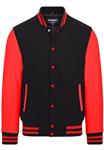 Black letterman baseball wool - black,