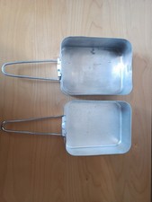 2x Pair of British Army Surplus Aluminium Mess Tins