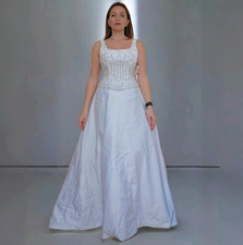 MORI LEE White Sequin Beaded
