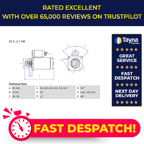 Starter motor fits - fits, vauxhall