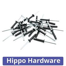 Black Pop Rivet Aluminium Open End Dome Head Steel Mandrel 2.4mm 3.2mm 4mm 4.8mm