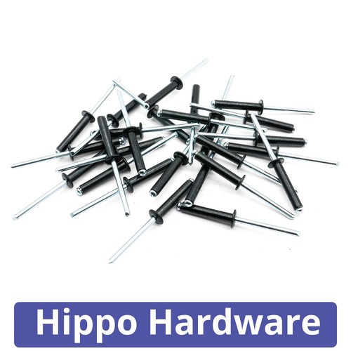 Black pop rivet aluminium open - black,