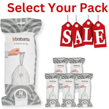 Brabantia Perfect FIT Bin Liners 50-60L Waste Bags Type H Size  Pack40-80-120