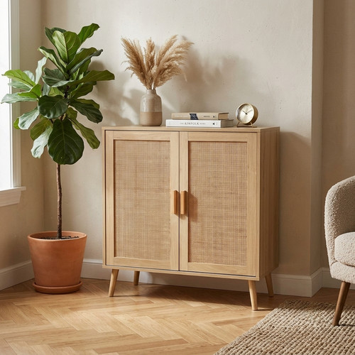 Sideboard cabinet rattan - sideboard,