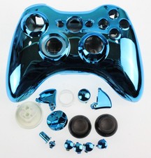 Replacement Custom Chrome Blue Xbox 360 Controller Shell Case