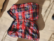 Shires Tempest Plus 200 gram Stable rug 6'6" Checked Red & Blue