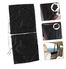 Alipis 2 Sheets Car Side Window Sun Shade Curtain Black Vehicle Partition Shield