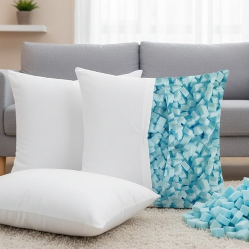 Fluffy white square cushions - fluffy,