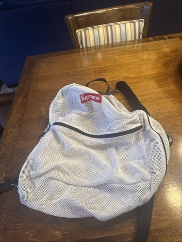 Supreme white mesh backpack - supreme,
