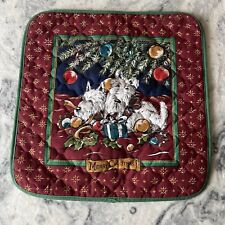 Vintage Traditional Christmas Westie Scottie Terrier Dog Xmas Cushion Cover