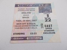 TICKET     England  v  Brazil   1987