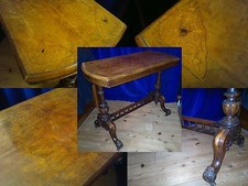 Christies Victorian Inlaid Walnut Carved Stretcher Table Occasional Hall Desk