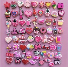 4x Random Pink Croc Charms–Cute Jibbitz Style Shoe Accessories for Girls & Women