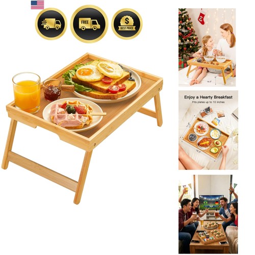 Bamboo bed tray table with - bamboo,