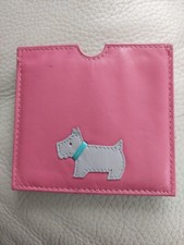 Radley Pink Leather Scottie Card Holder. Used.